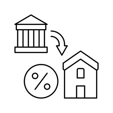 konut yardımları çizgi ikon vektör illüstrasyonu