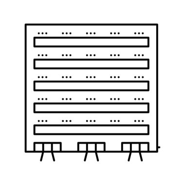 daire evi çizgisi ikon vektör illüstrasyonu