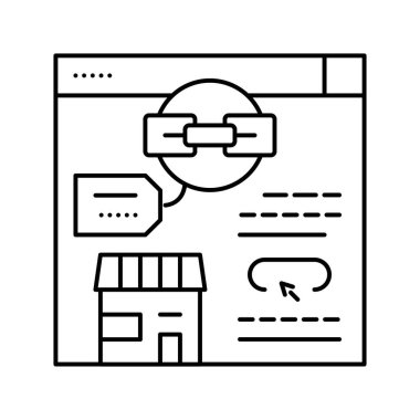 nikhe bağlantı çizgisi ikon vektör illüstrasyonuName