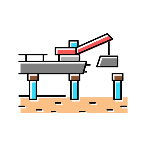 Puente de construcción icono de color vector ilustración — Vector de stock