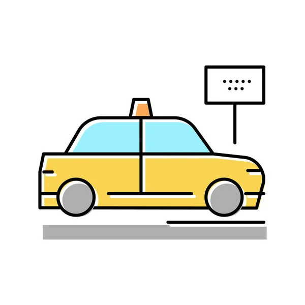 Taxi stop motel color icono vector ilustración — Vector de stock