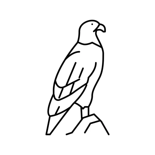 Aigle oiseau dans zoo ligne icône vectoriel illustration — Image vectorielle