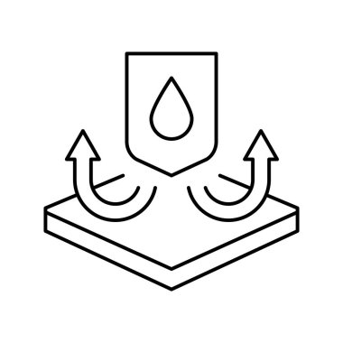 su geçirmez kumaş özellikleri çizgi vektör çizimi