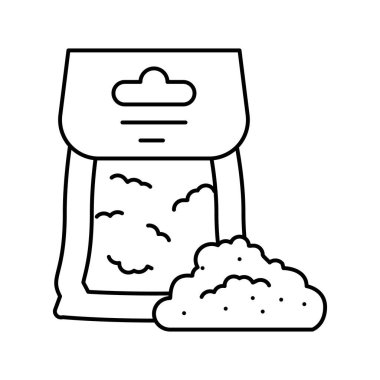 Çavdar unu çizgisi ikon vektör çizimi