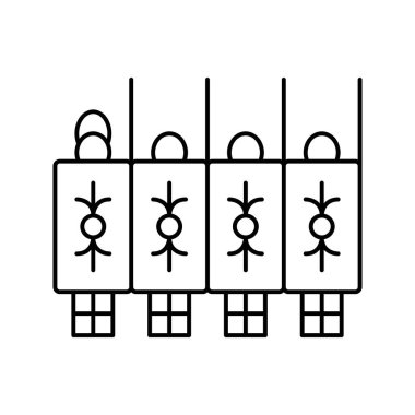 Ordu antik Roma çizgisi ikon vektör illüstrasyonu