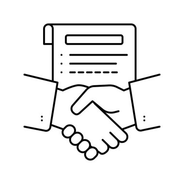 anlaşma avukatı satır ikonu vektör illüstrasyonu