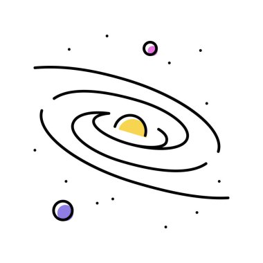 Samanyolu Galaksisi renk vektör illüstrasyonu