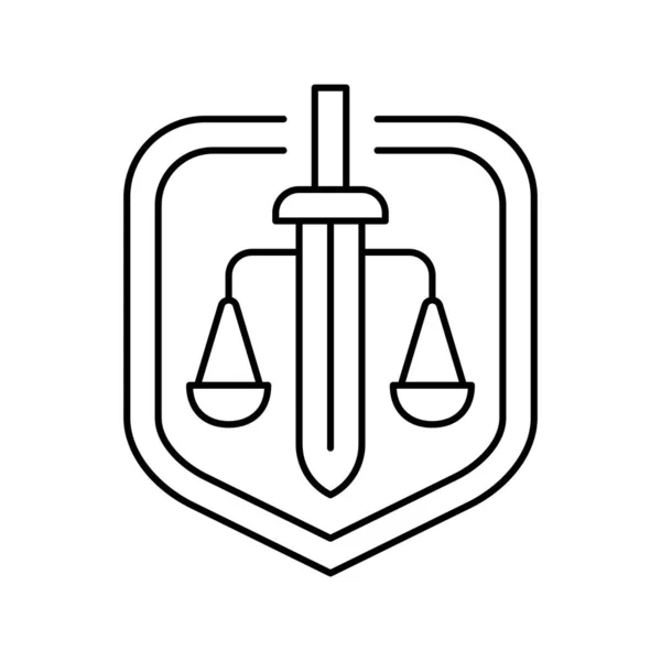 Justice law line icon vector illustration — Stock Vector