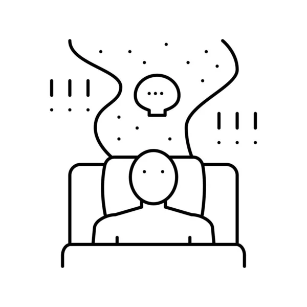 Mauvaises habitudes de sommeil ligne icône vectoriel illustration — Image vectorielle