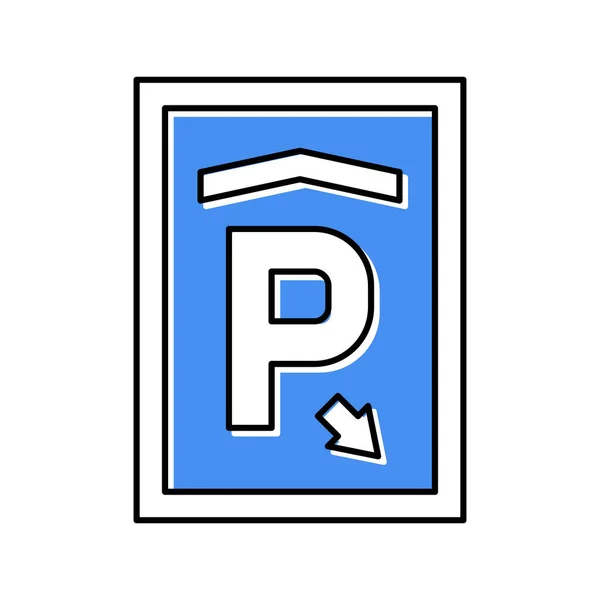 Markieren Parkplatz Farbe Symbol Vektor Illustration — Stockvektor