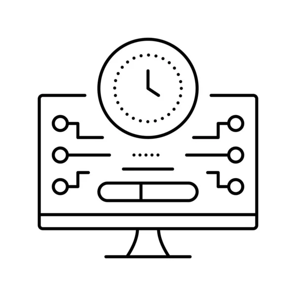 Shareware subir línea icono vector ilustración — Vector de stock