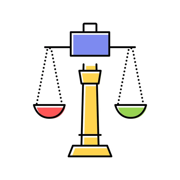 Justice échelles couleur icône vectoriel illustration — Image vectorielle