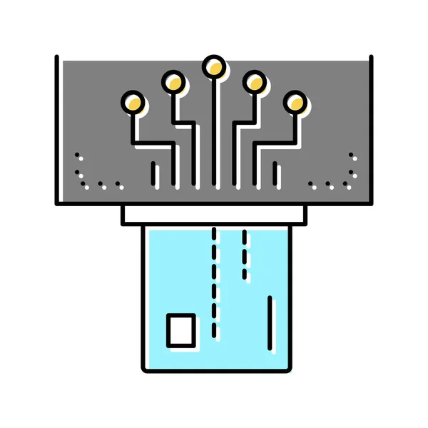 Illustrazione vettoriale dell'icona a colori della carta digitale — Vettoriale Stock