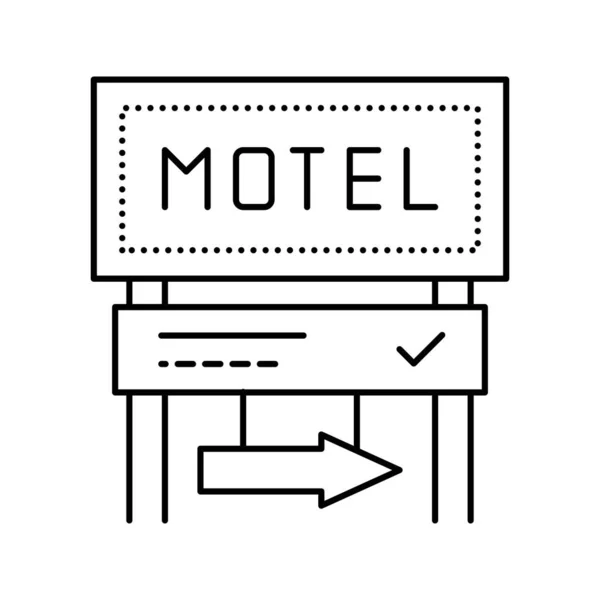 Wegreclame merk motel lijn pictogram vector illustratie — Stockvector