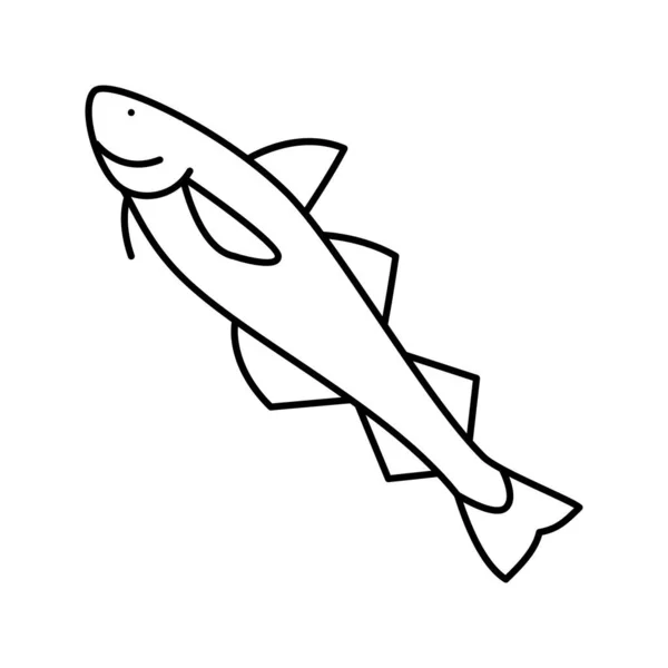 Alaska pollock línea icono vector ilustración — Vector de stock