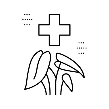 Sağlık hizmetleri fizyoterapi hattı ikon vektör illüstrasyonu