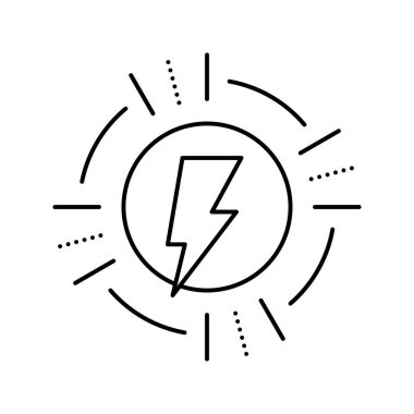 şimşek enerjisi logo hattı ikon vektör çizimi kaydetme