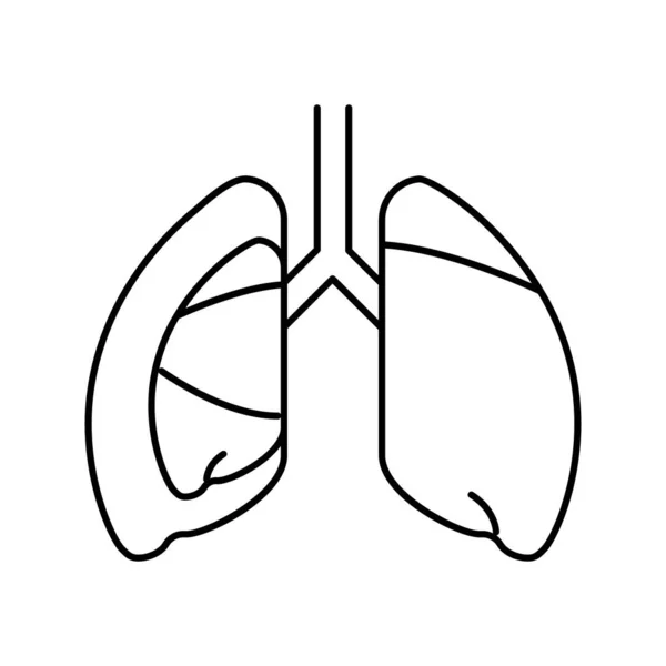 Illustration vectorielle d'icône de ligne de maladie de pneumothorax — Image vectorielle