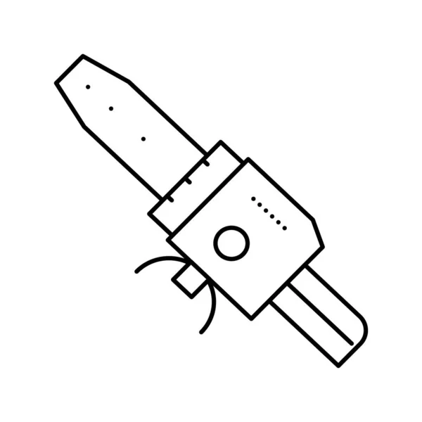 Soldador para tubos de plástico línea de herramientas icono vector ilustración — Vector de stock