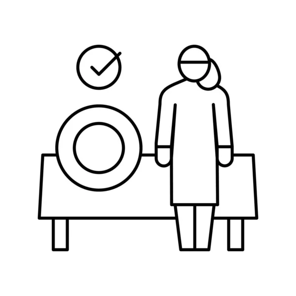 Préparation des repas babysitter ligne icône vectoriel illustration — Image vectorielle