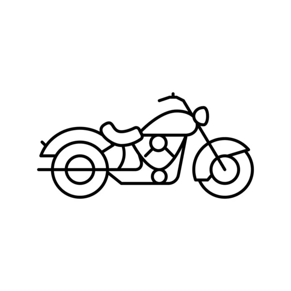 Cruiser motorcycle line icon vector illustration — Stock Vector