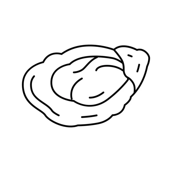 Illustration vectorielle d'icône de ligne de fruits de mer d'huître — Image vectorielle