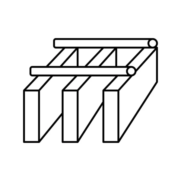 Gambar vektor ikon baris logam kisi batang - Stok Vektor