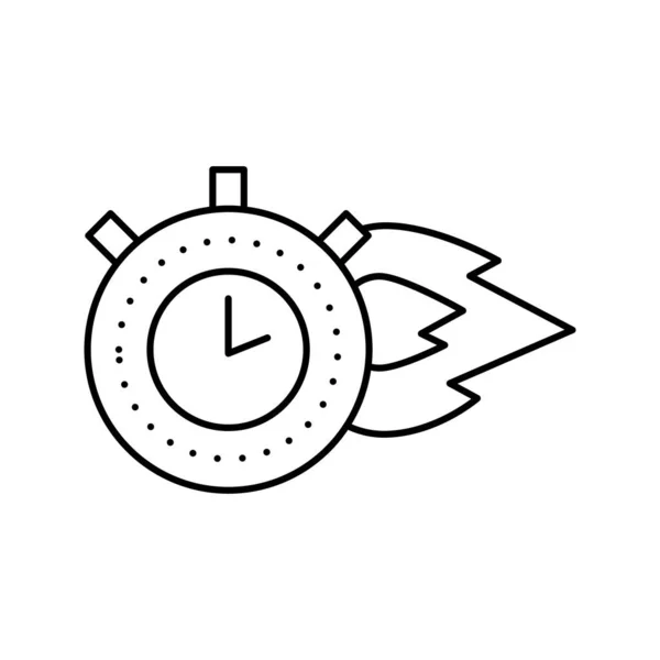 Brandtijd stopwatch lijn pictogram vector illustratie — Stockvector