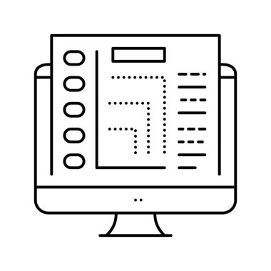 elektronik rapor satırı ikon vektör illüstrasyonu