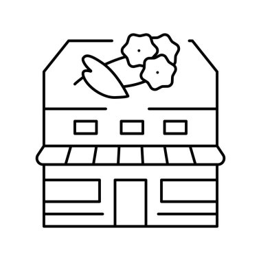 Çiçekçi çizgisi ikon vektör illüstrasyonu