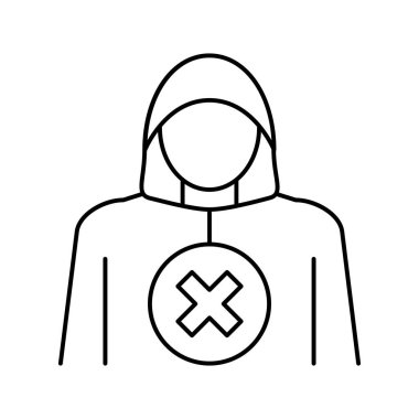 Güvenli çocuk çizgisi ikon vektör illüstrasyonu için açık kapı yasaklaması