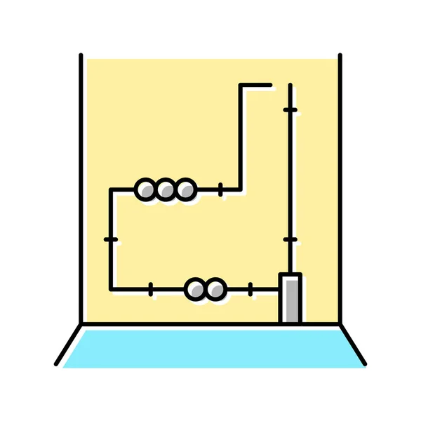 Illustration vectorielle d'icône de couleur de câblage électrique — Image vectorielle