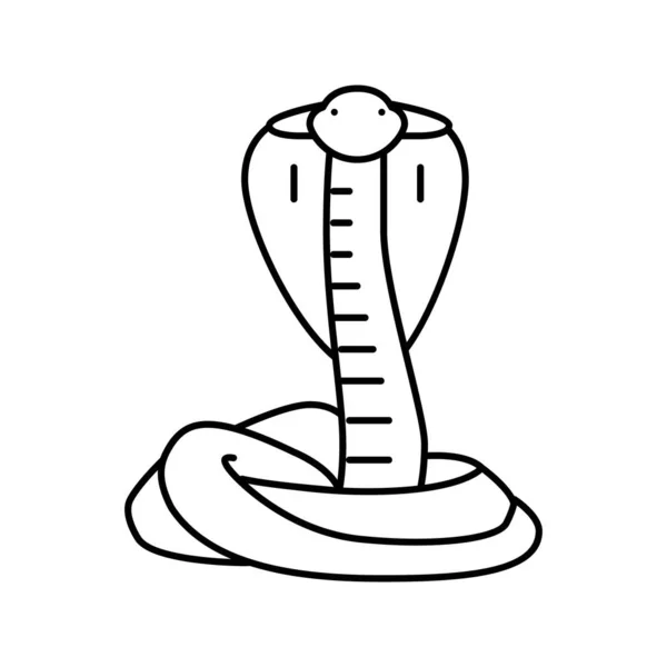 Ikona hadí linie kobra vektorová ilustrace — Stockový vektor