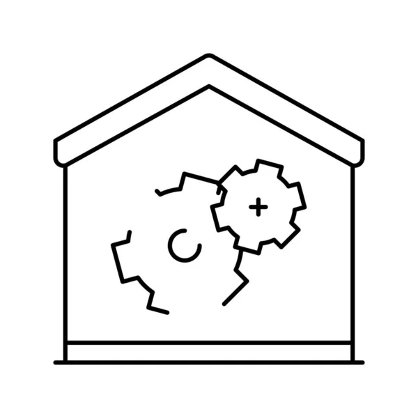 Huis reparatie lijn pictogram vector illustratie — Stockvector