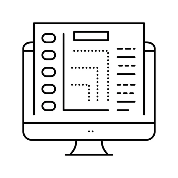 Illustrazione vettoriale dell'icona elettronica della linea di report — Vettoriale Stock