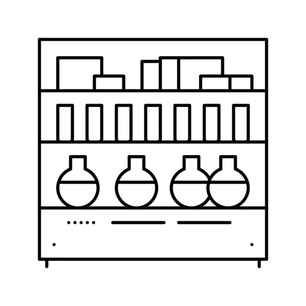 Ligne d'ingrédients de fabrication pharmaceutique illustration vectorielle icône — Image vectorielle