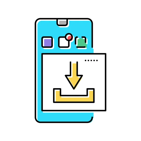 下载手机应用程序ugc颜色图标矢量插图 — 图库矢量图片