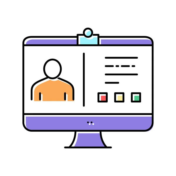 Online education color icon vector illustration — Stock Vector