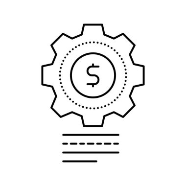 para çalışan mekanik dişli çizgi simgesi çizimi