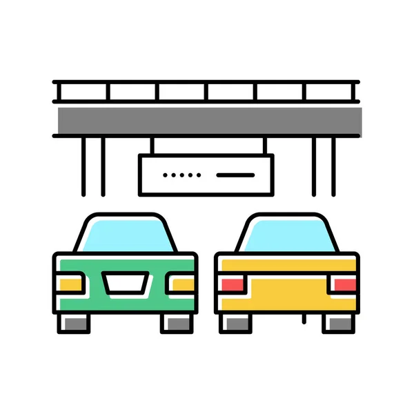 Ilustrace vektoru barvy dopravní zácpy mostu — Stockový vektor