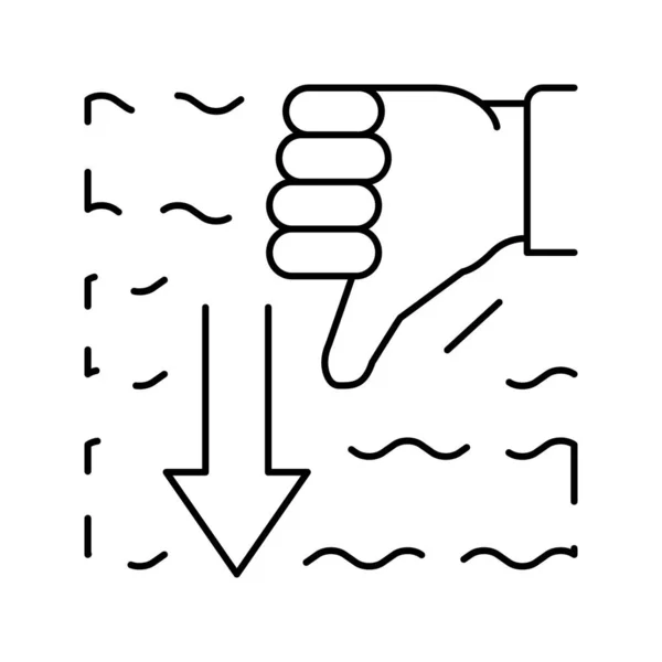 Immersion plongeur geste ligne icône vectoriel illustration — Image vectorielle