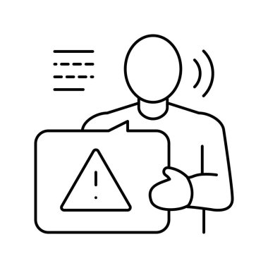 İddia makamının hukuk çizgisi ikonu vektör illüstrasyonu