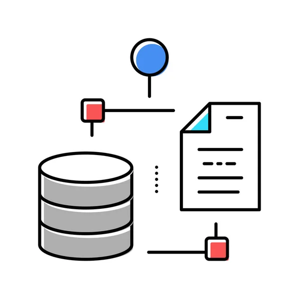 Arquivo de processamento digital ícone de cor vetor ilustração —  Vetores de Stock