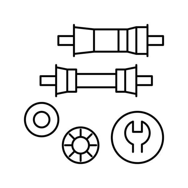 Illustration vectorielle d'icône de ligne d'élimination de chariot de pédalier — Image vectorielle