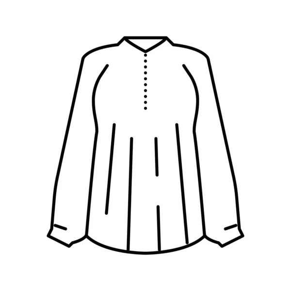 Chemisier tissu femme ligne d'usure icône vectorielle illustration — Image vectorielle