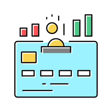 Kümülatif kart renk vektör illüstrasyonu