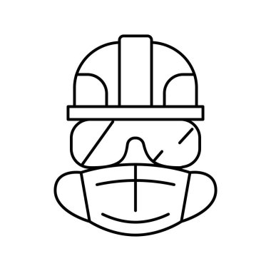 bireysel koruma çizgi ikon vektör illüstrasyonu anlamına gelir