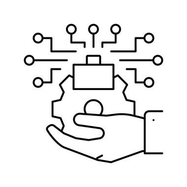 Teknoloji ticarileştirme hattı ikon vektör illüstrasyonunun teşvik edilmesi