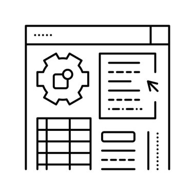 uygulama erp satır simgesi vektör çizimi