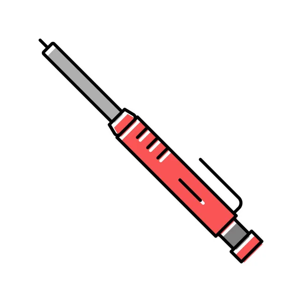 연필 목수 컬러 아이콘 벡터 일러스트 — 스톡 벡터